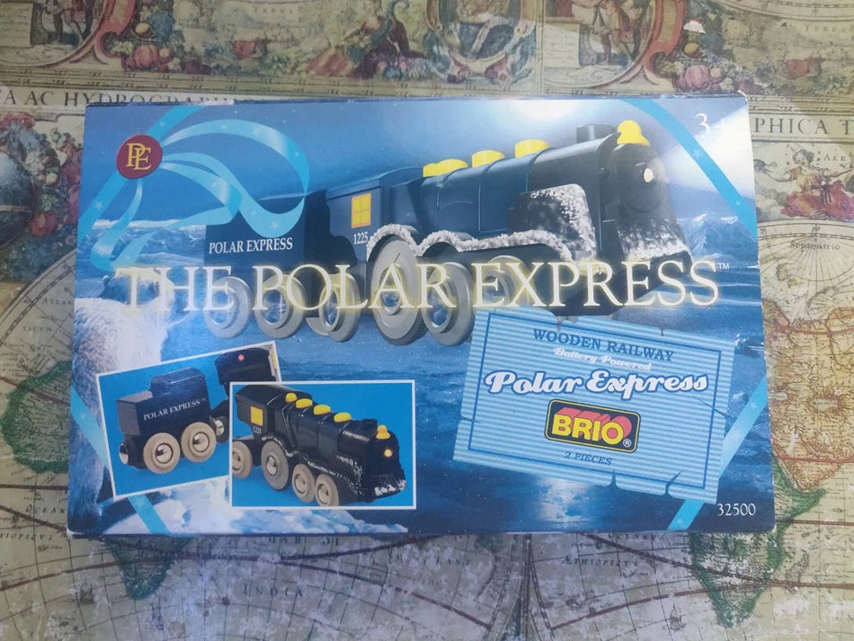 The Polar Express Engine and Tender BRIO 32500 Lights Sounds Moves Original Box