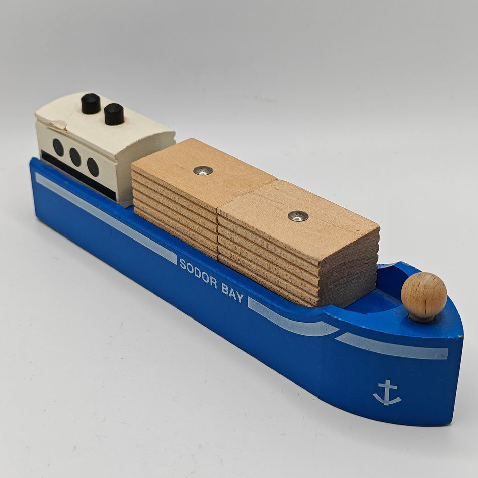 Sodor Bay Cargo Ship Wooden Railway Thomas & Friends 1993 First Ed. LC99059 VGUC (See other listings for all A, B, C grade trains/vehicles!)