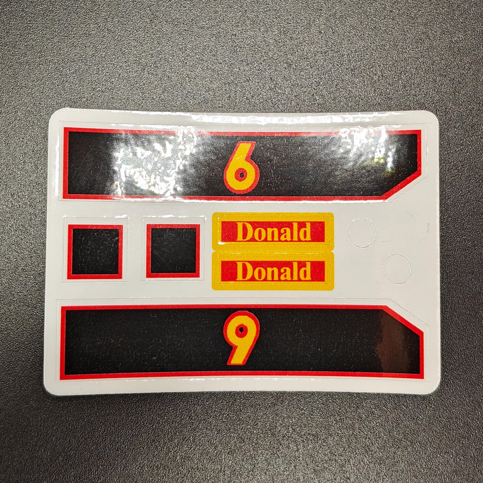 Replacement Stickers for Donald - Trackmaster Thomas & Friends Replacement Parts